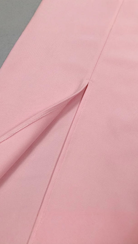 ROSA OFF-SHOULDER-MAXIKLEID MIT PERLEN