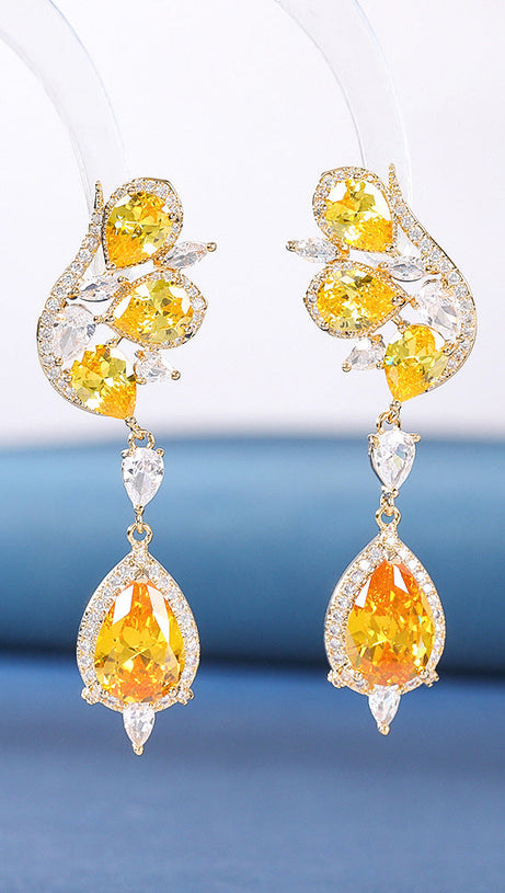 DIAMOND BUTTERFLY TOPAZ EARRINGS