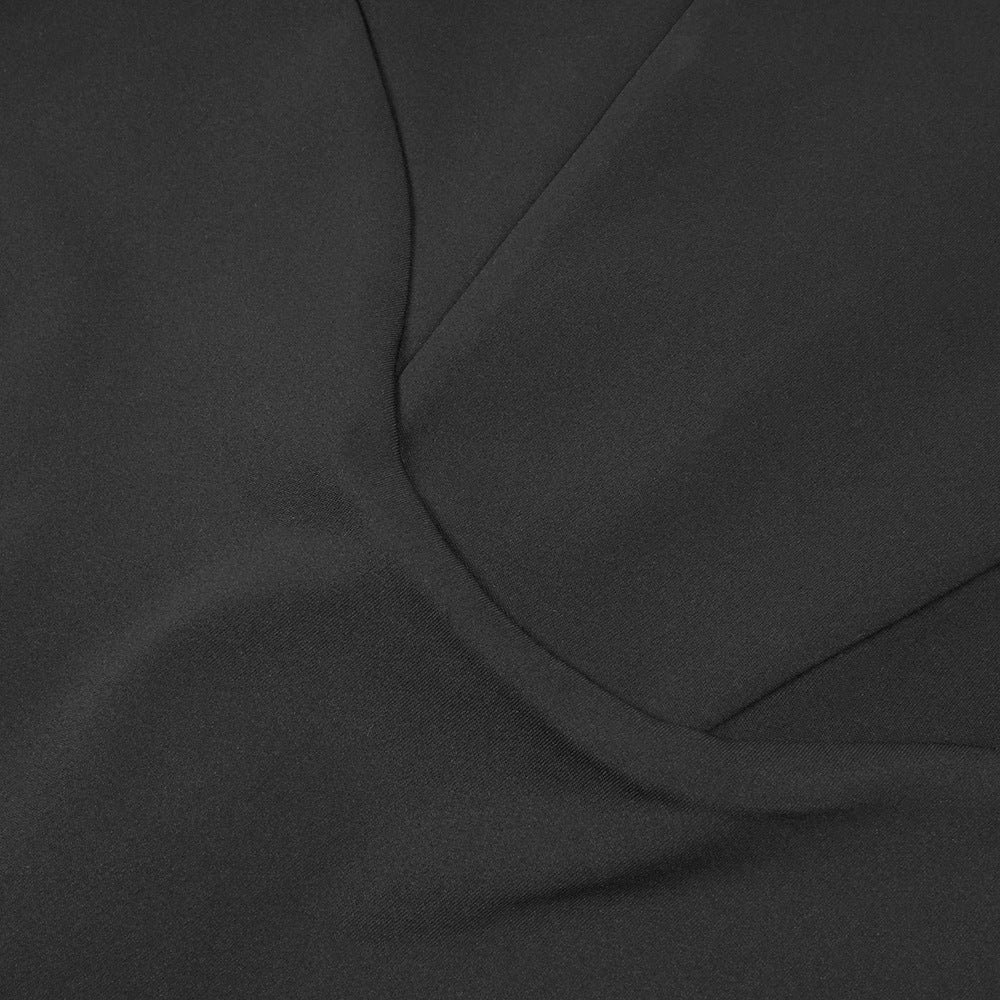 OFF-SHOULDER LONG-SLEEVED BLACK DRESS