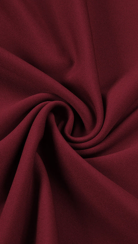 SHEER KNIT CURVE MAXI DRESS IN MERLOT