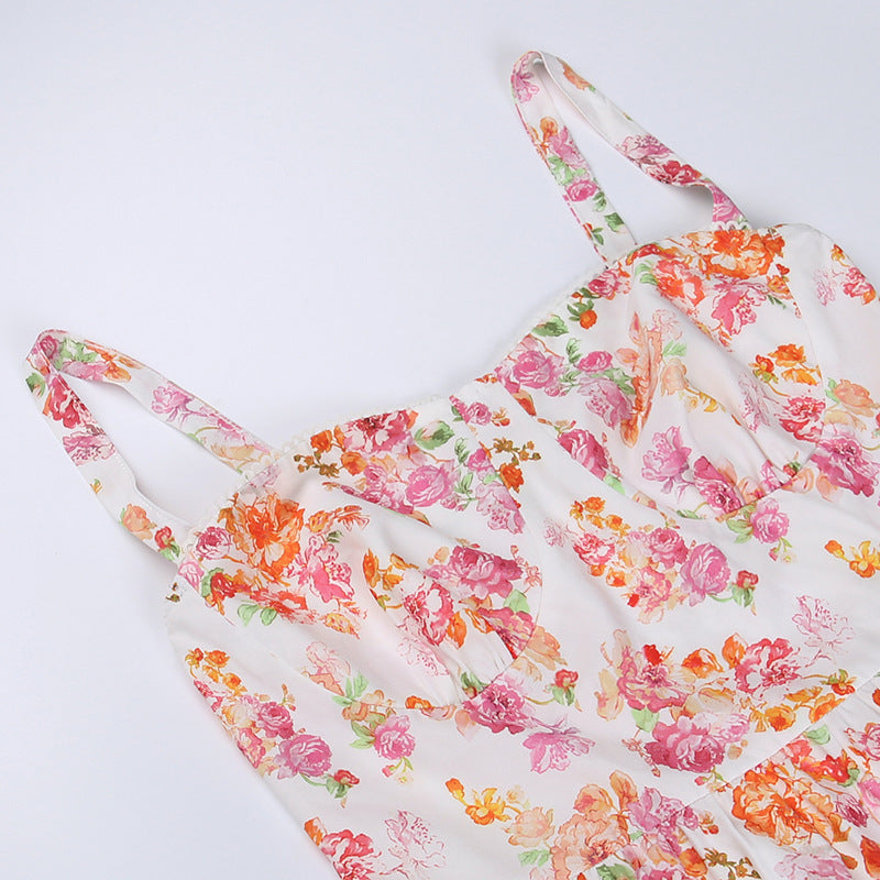 FLORAL MIDI DRESS IN IVORY