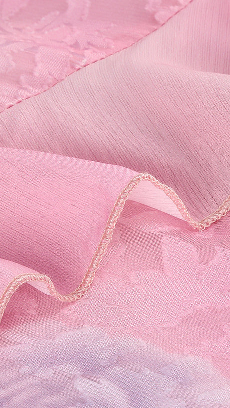 Gerüschtes, farbiges Camisole-Midikleid in Pink