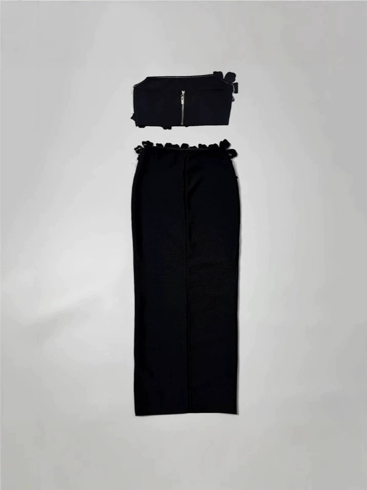 AIIZIE ELEGANZA FLOWERS WITH DIAMONDS BANDAGE TWO-PIECE SET - product image