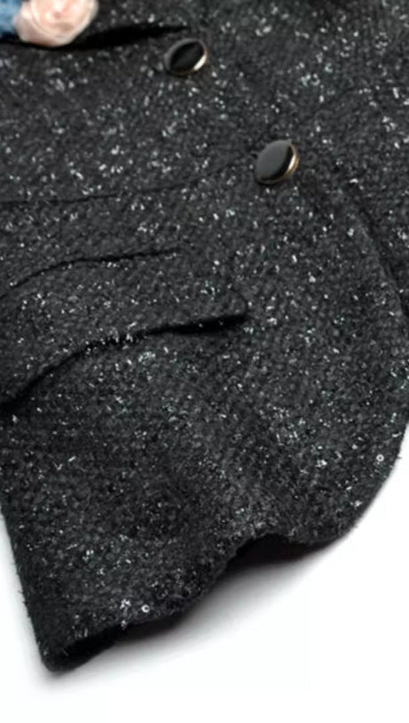 3D FLOWER JACKET HIP FISHTAIL SKIRT SET