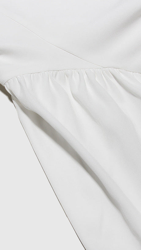 BACKLESS BOW MINI DRESS IN IVORY