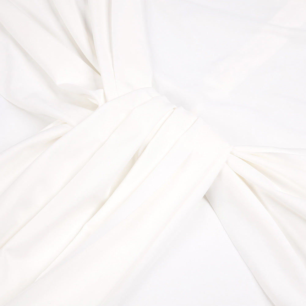 AIIZIE ROUND NECK RIBBON KNOT MAXI DRESS IN WHITE - product image