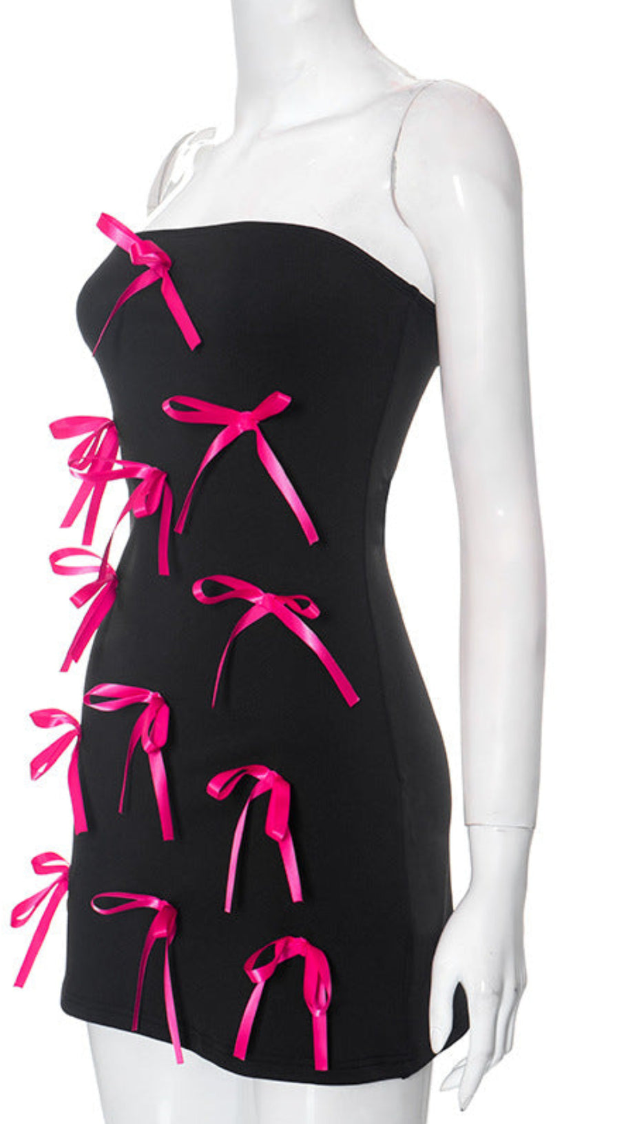 STRAPLESS BOW MINI DRESS