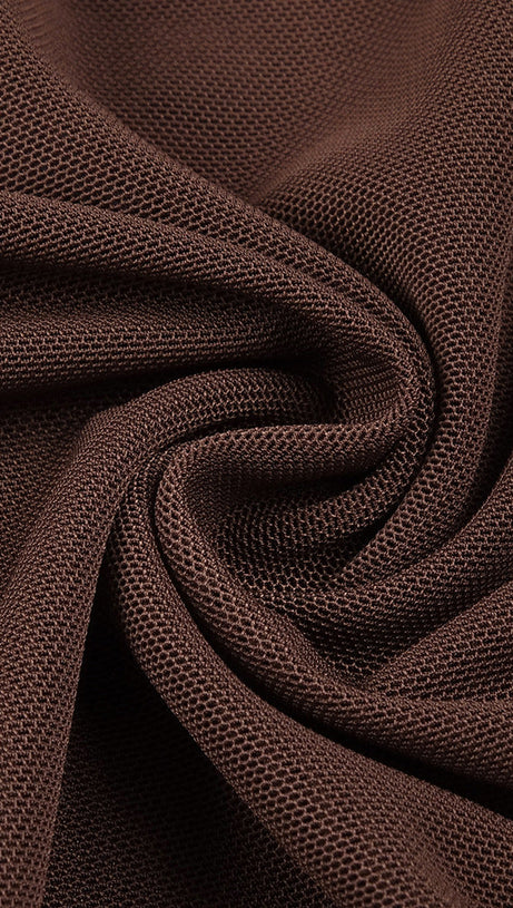 ABITO LUNGO IN PATCHWORK DI VELLUTO E RETE NERO