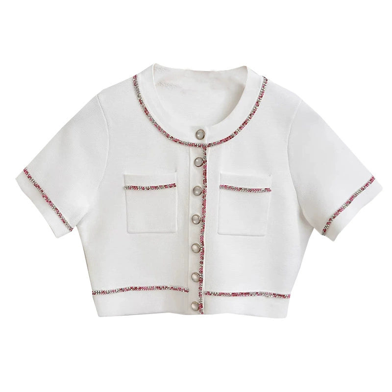 ELSA CROPPED CARDIGAN IN ECRU