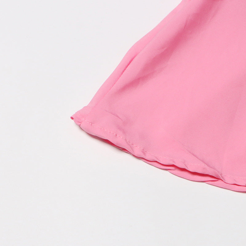 TARA PINK MIDIKLEID MIT LANGEN ÄRMELN UND STICKEREI