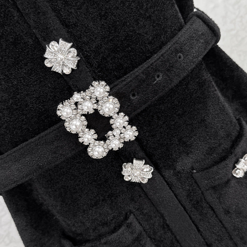 ABITO MIDI IN CINIGLIA NERA KAMA