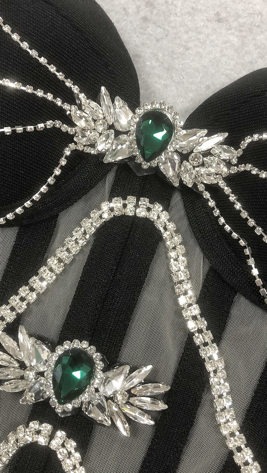 STRAPLESS BLACK RHINESTONE CORSET MAXI DRESS