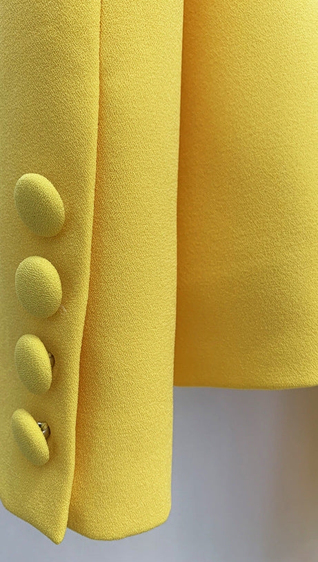 YELLOW DOUBLE BREASTED PANTSUIT