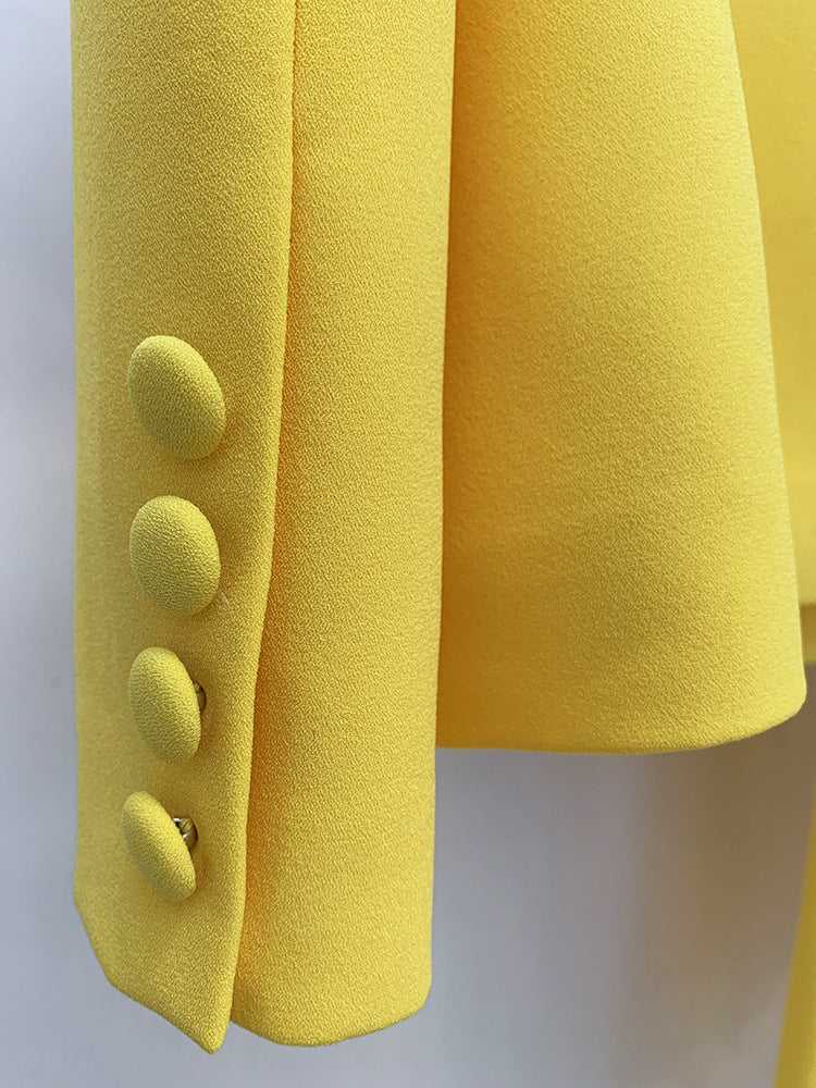 AIIZIE YELLOW DOUBLE BREASTED PANTSUIT - product image