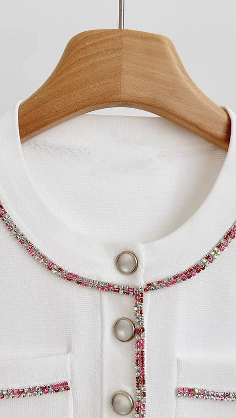 ELSA CROPPED CARDIGAN IN ECRU