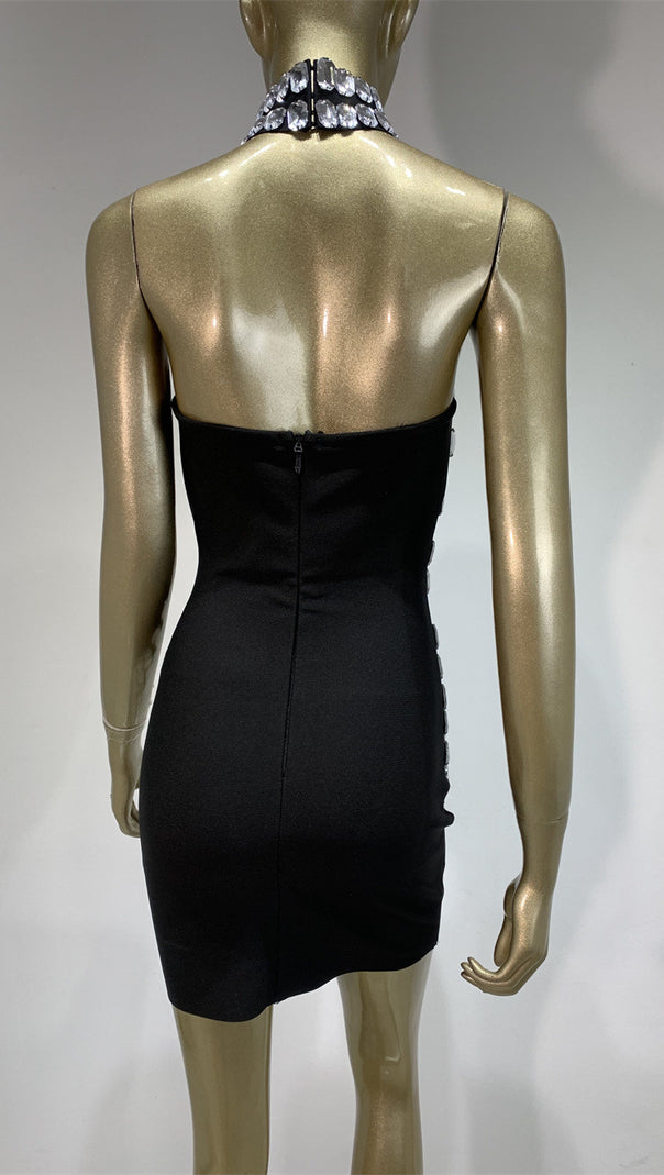 AIIZIE RHINESTONE BANDAGE SKIRT TIGHT HIP SKIRT - product image