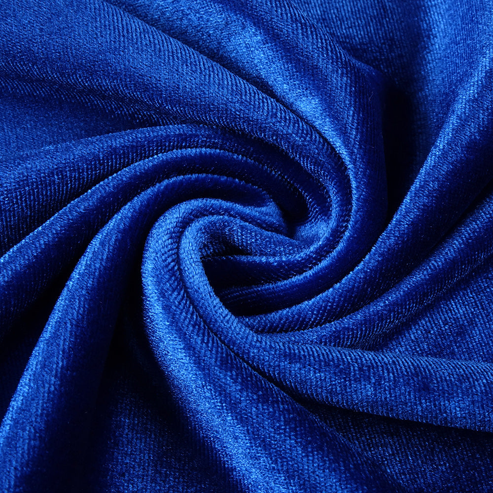 AIIZIE JOSEPHINE OFF-SHOULDER VELVET SASH GOWN IN BLUE - product image