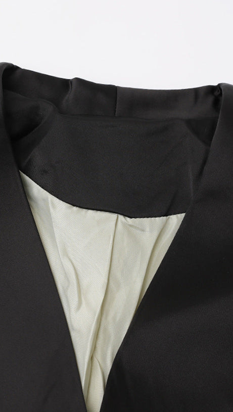 SOPHIA V-NECK DOUBLE-BREASTED JACKET SKIRT IN GREEN