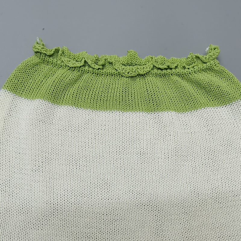 GRÜNE FARBE – BLOCKIERTES BUSTIER-STRICKSET
