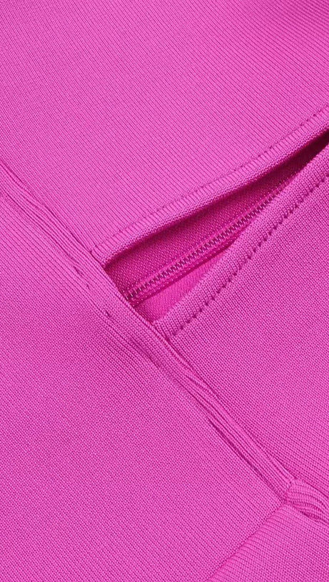 STRAPLESS HOLLOW OUT MAXI BANDAGE DRESS