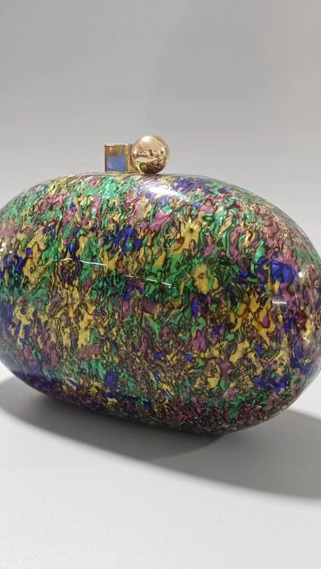 PEARLESCENT ACRYLIC CLUTCH