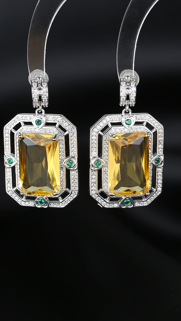AIIZIE ZIRCON GEOMETRIC EARRINGS - product image