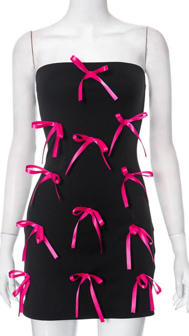 AIIZIE STRAPLESS BOW MINI DRESS - product image