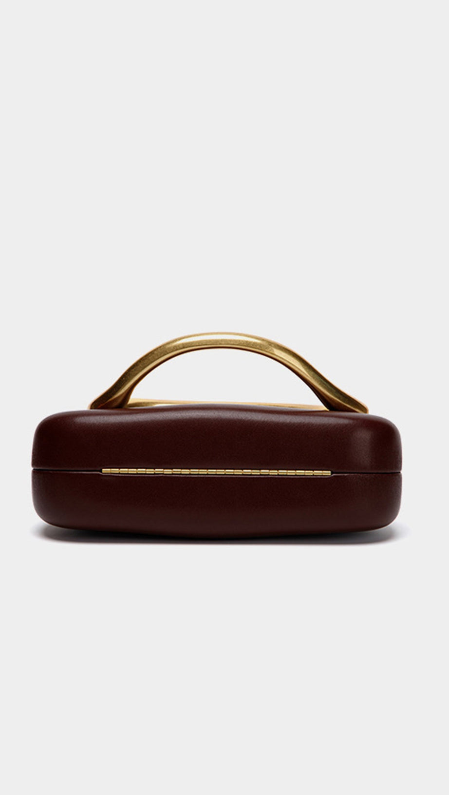 CURVED METAL BOX BAG IN BURGUNDY