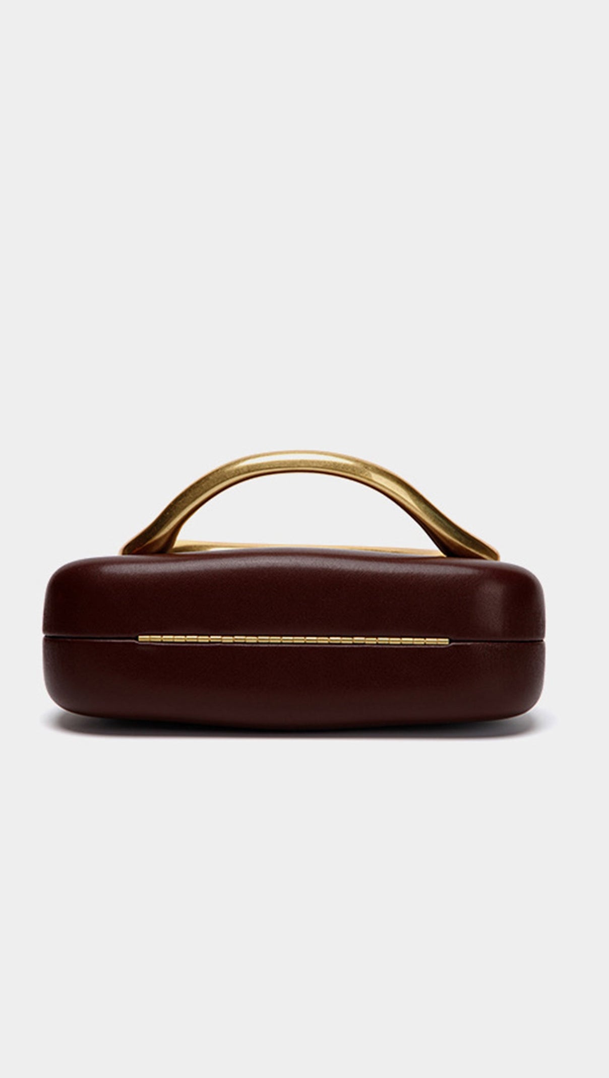 AIIZIE CURVED METAL BOX BAG IN BURGUNDY - product image