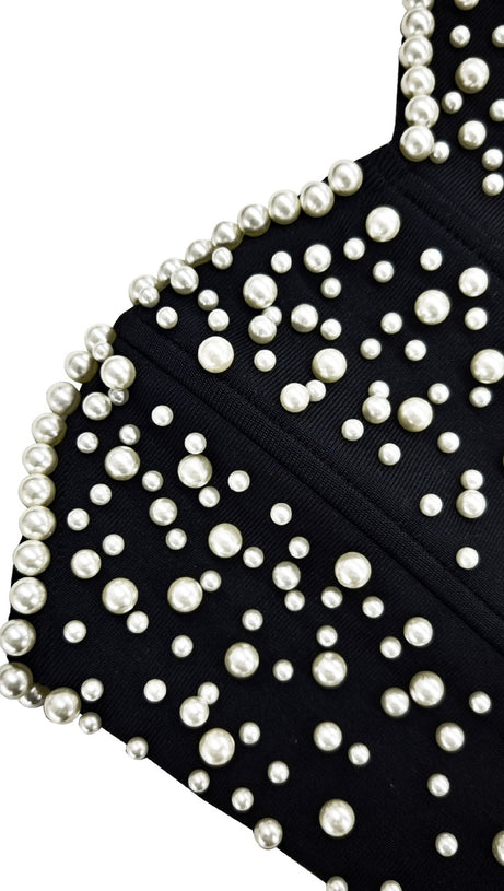 Pearl Bandage Maxikleid Tube Top Fishtail Schwarz 