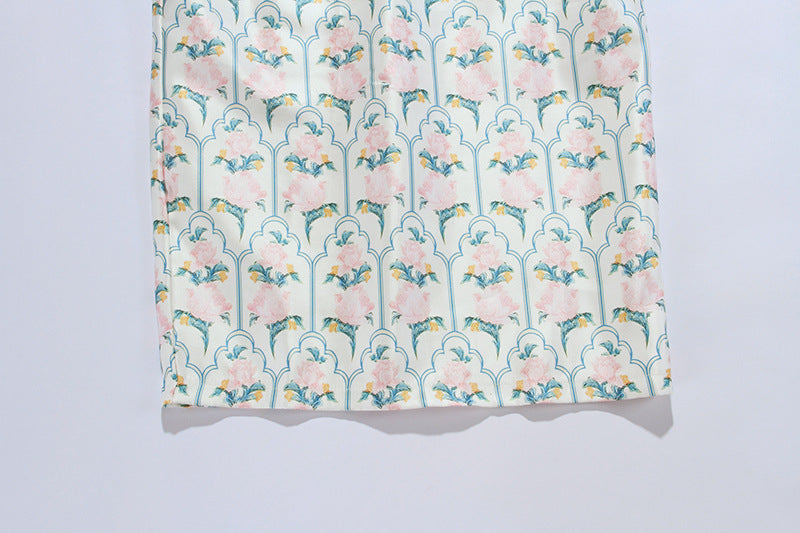 ABITO MIDI CON MANICHE A SBUFFO E STAMPA FLOREALE