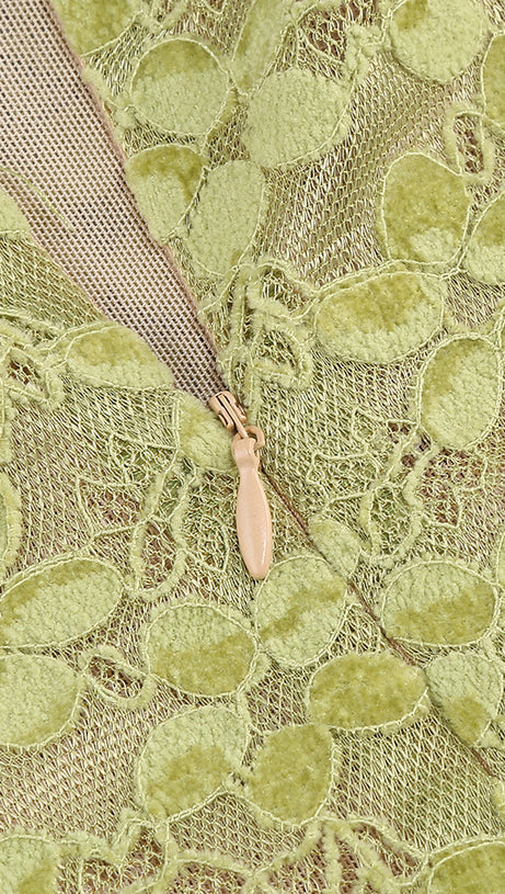 Grüne Midikleider mit Spitze und Kristallen