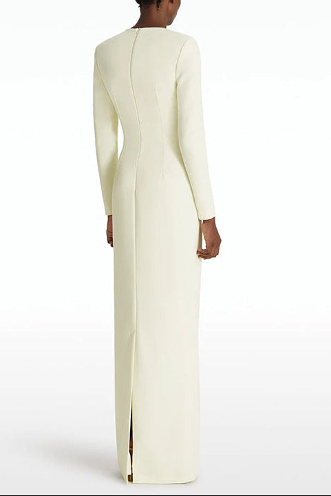 Ivory Mermaid Gown with Gradient Beaded V-Neck