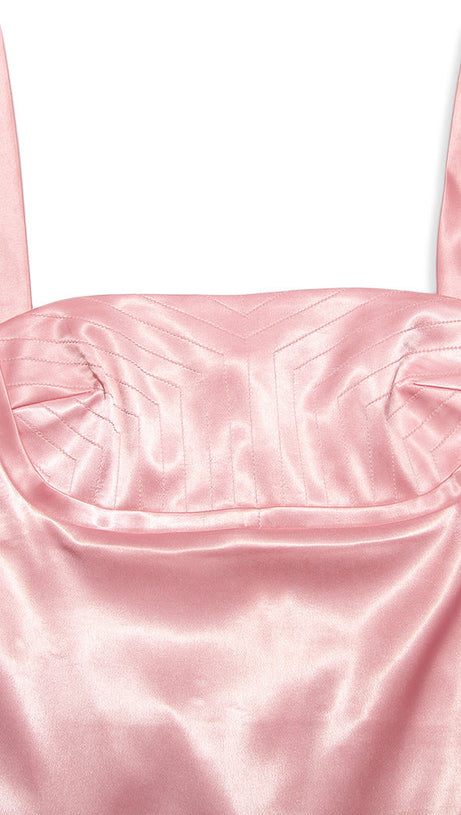 MINI ABITO IN RASO ROSA