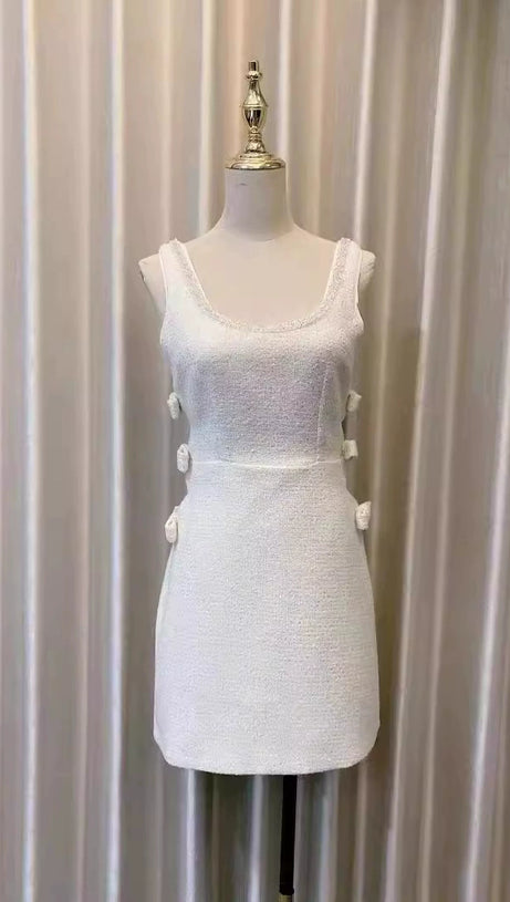 BOUCLE CUT OUT MINI DRESS