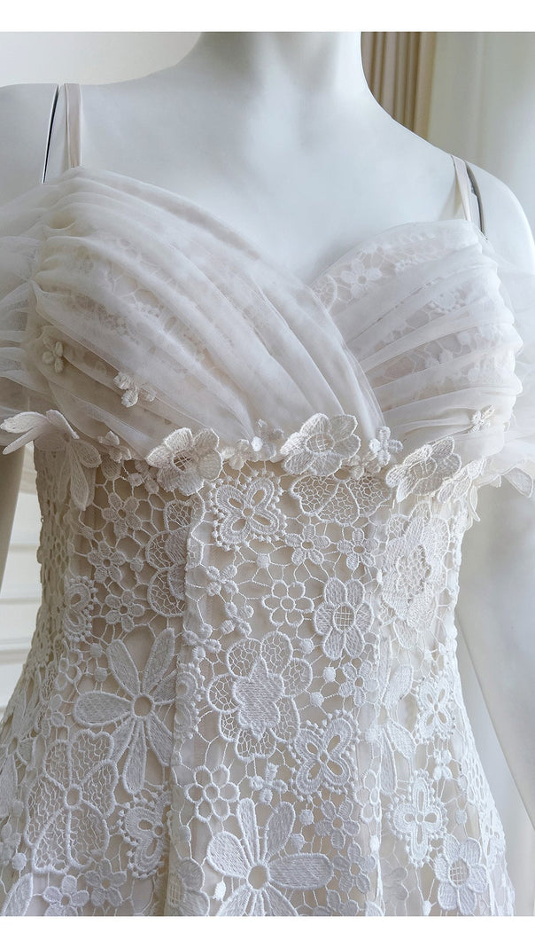 AIIZIE LACE STRAP MINI DRESS IN WHITE - product image