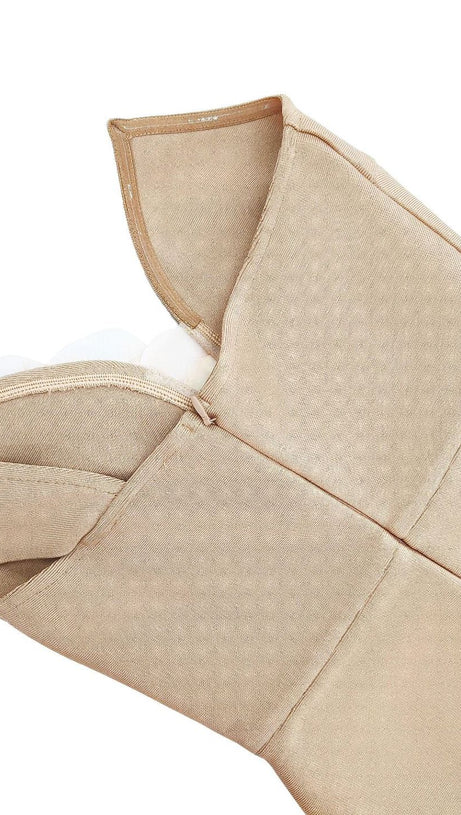 BandageDress elegantes florales One-Shoulder Maxikleid aprico