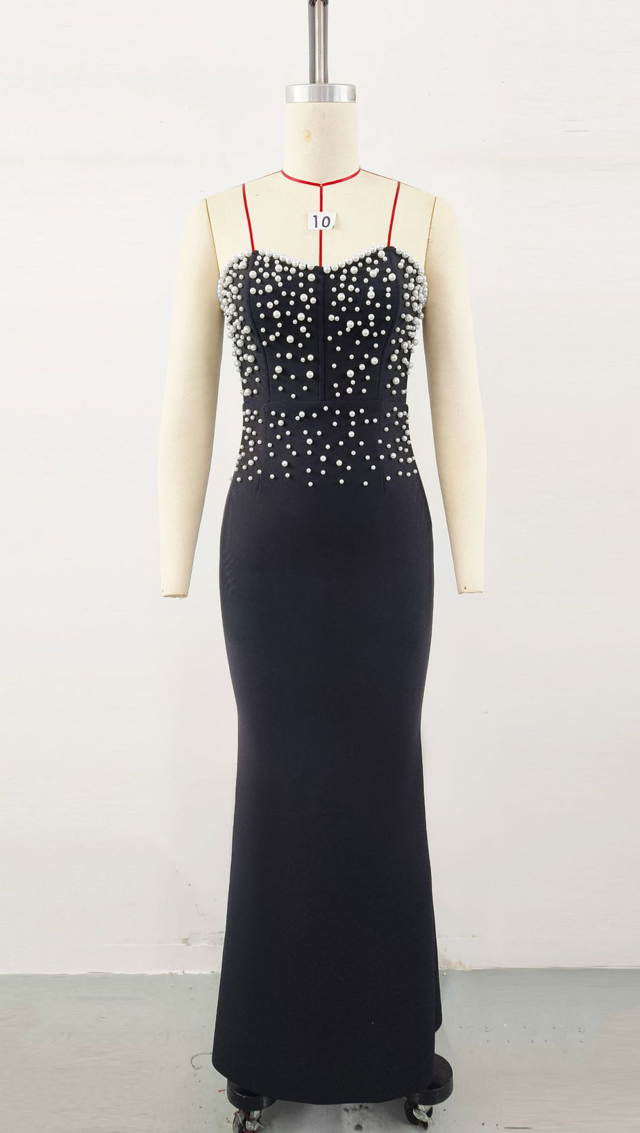 Pearl Bandage Maxikleid Tube Top Fishtail Schwarz 