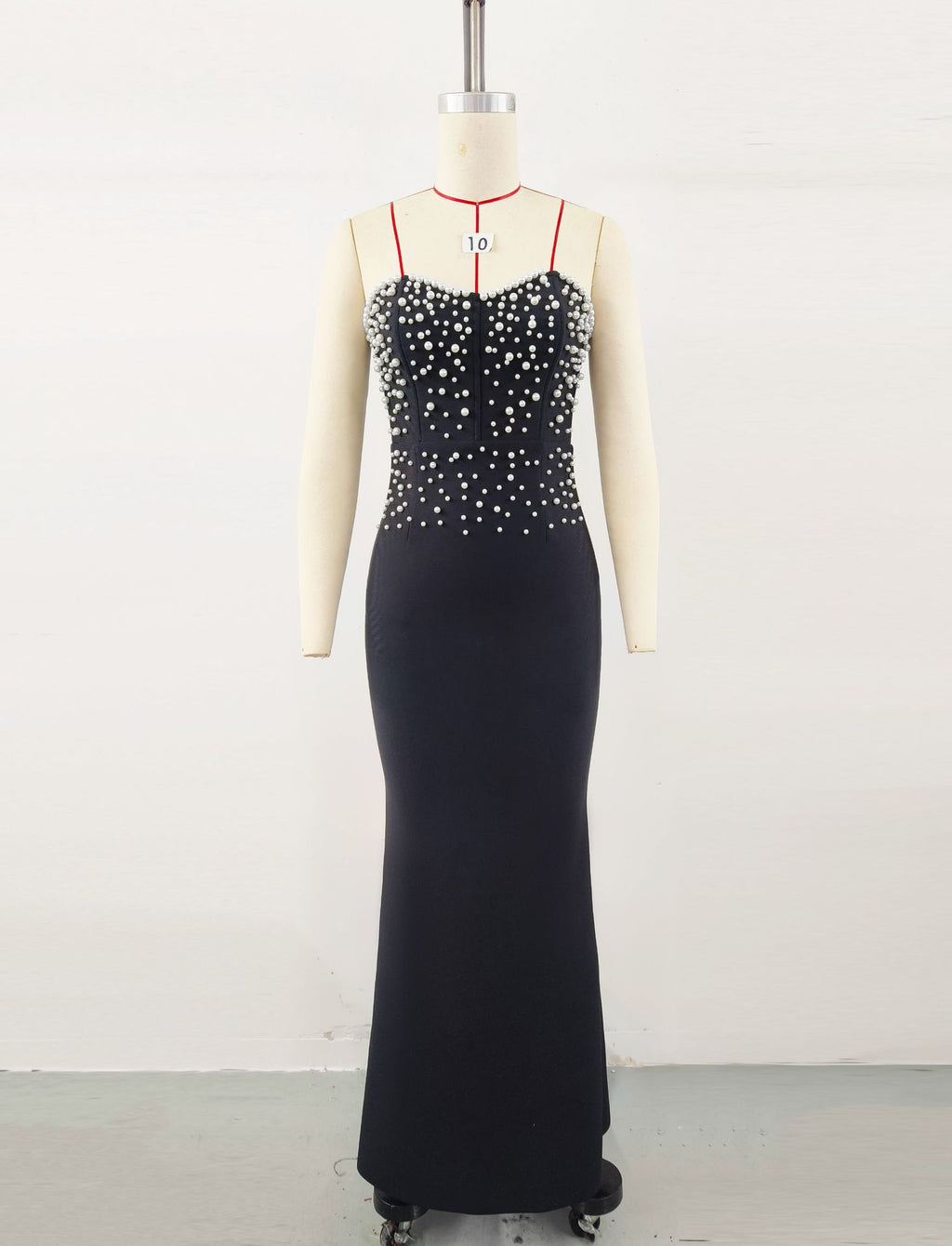 Pearl Bandage Maxikleid Tube Top Fishtail Schwarz 