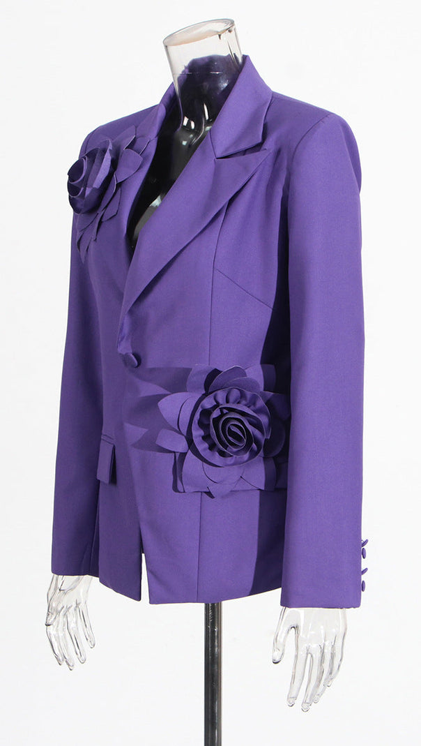 AIIZIE AHARON FLOWER LAPEL CROSS BLAZER - product image