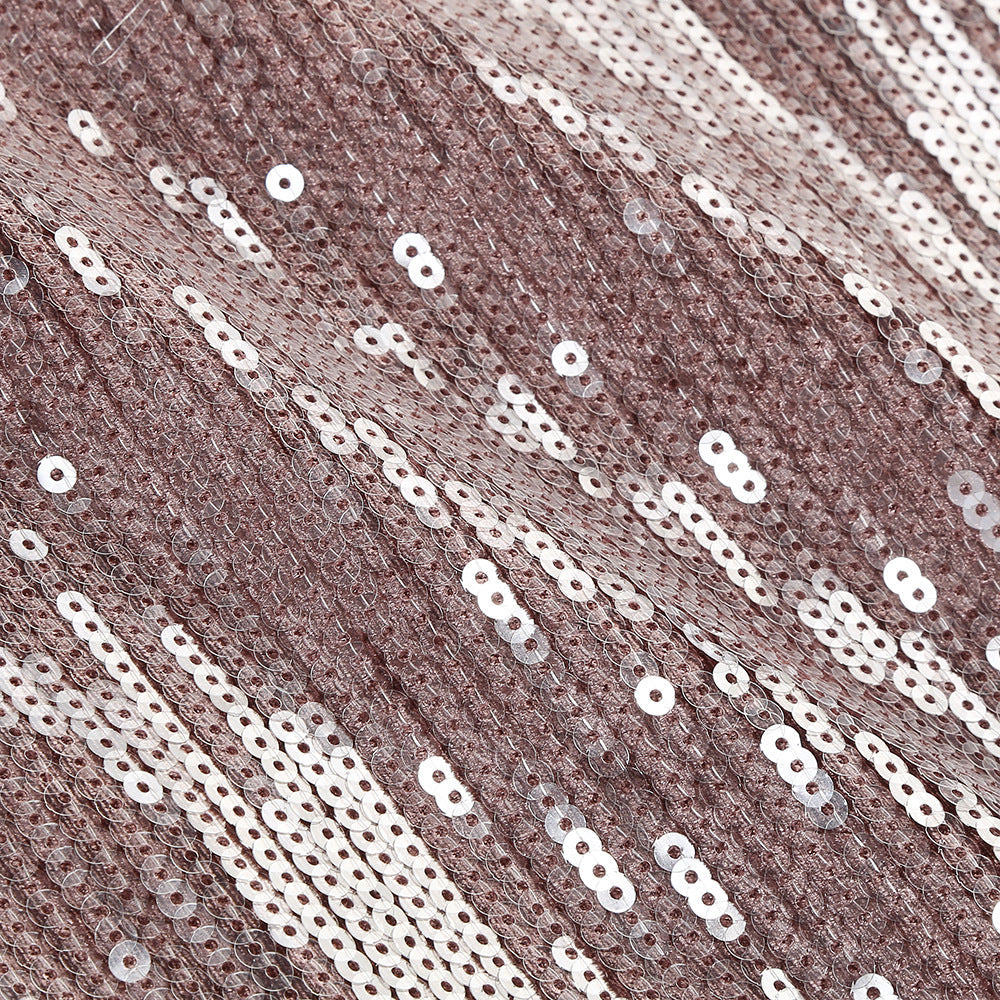 AIIZIE SETLLA BOW DETAIL SEQUIN MAXI DRESS IN BROWN - product image