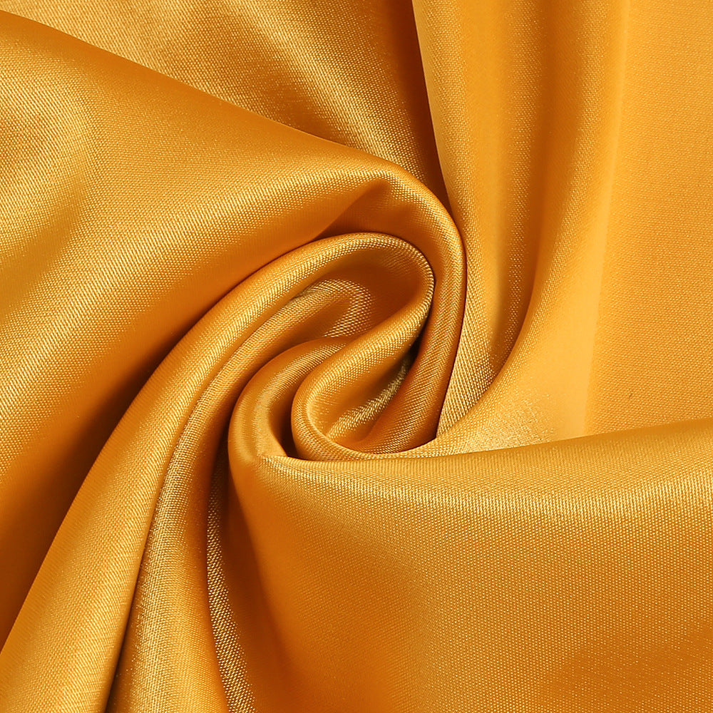 AIIZIE ORANGE SATIN ASYMMETRIC NECKLINE RUCHED MAXI DRESS - product image