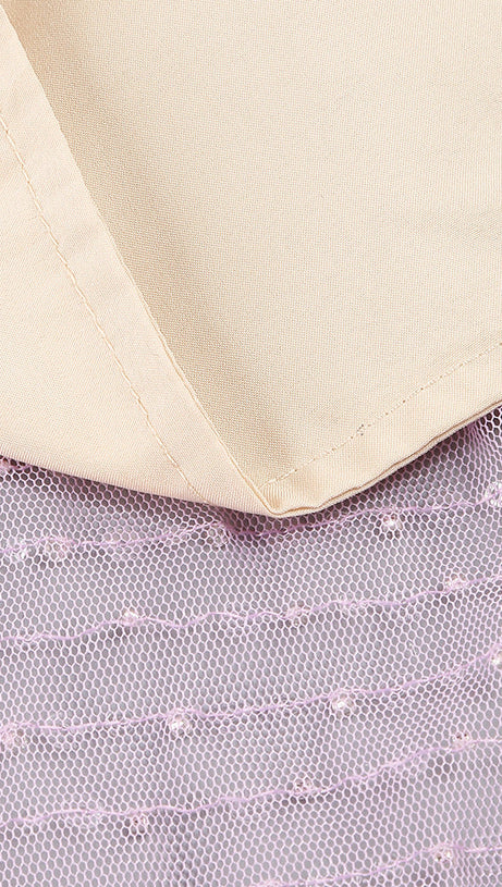 SEQUIN GLITTERING MAXI DRESS IN PALE PURPLE