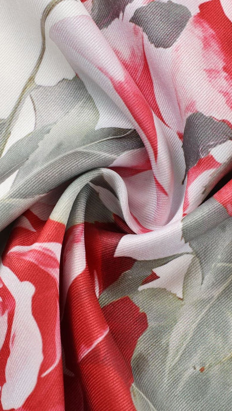 MULTICOLOR FLORAL HALTERNECK HIGH COLLAR MAXI DRESS