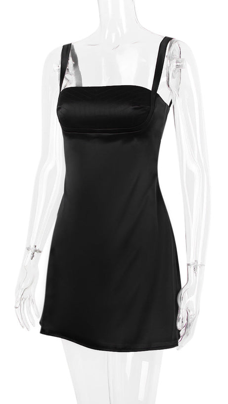 MINI ABITO IN RASO NERO