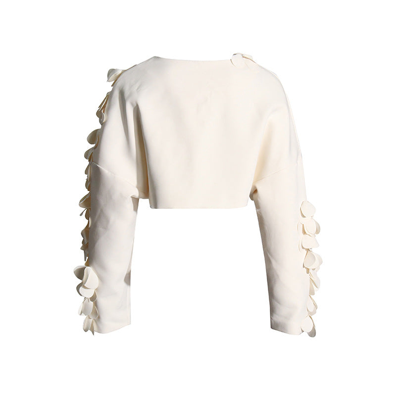 ESTHER WEISSES 3D-BLUMEN-LANGARM-TOP-MINIROCK-SET