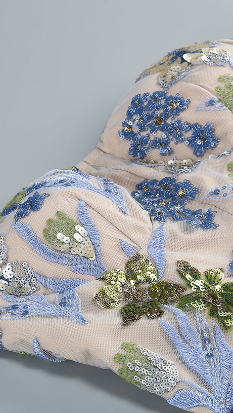 DAHLIA BABY BLUE MULTI MAXI DRESS