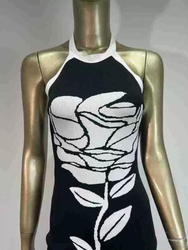 BRIDGET FLORAL JACQUARD OPEN BACK MIDI DRESS