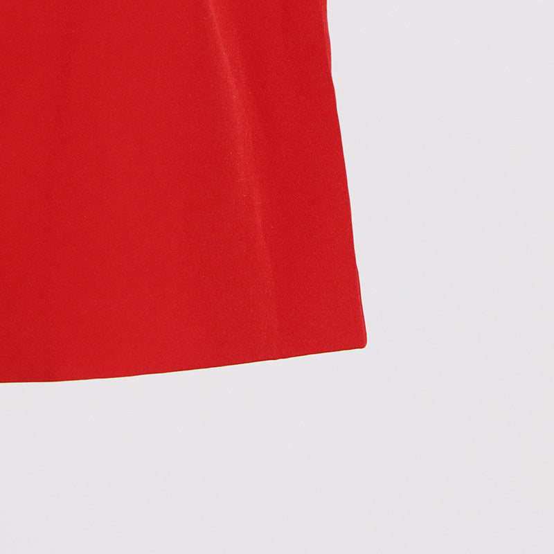 AMITY ONE-SHOULDER MINIKLEID MIT BLUMENAPPLIKATIONEN IN ROT