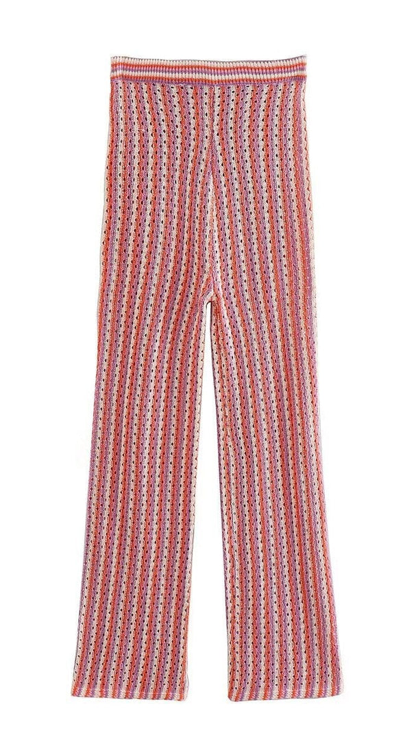 Hosenset aus gemustertem Hohlstrick mit Blumenmuster